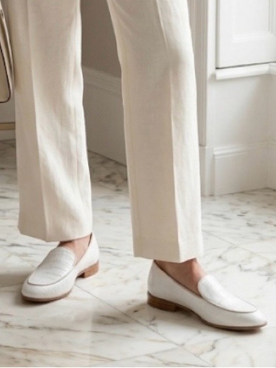 Marc Joseph New York Shoes - MARC JOSEPH NEW YORK Women 8 White Croc Leather Loafers Flats Handcrafted Brazil